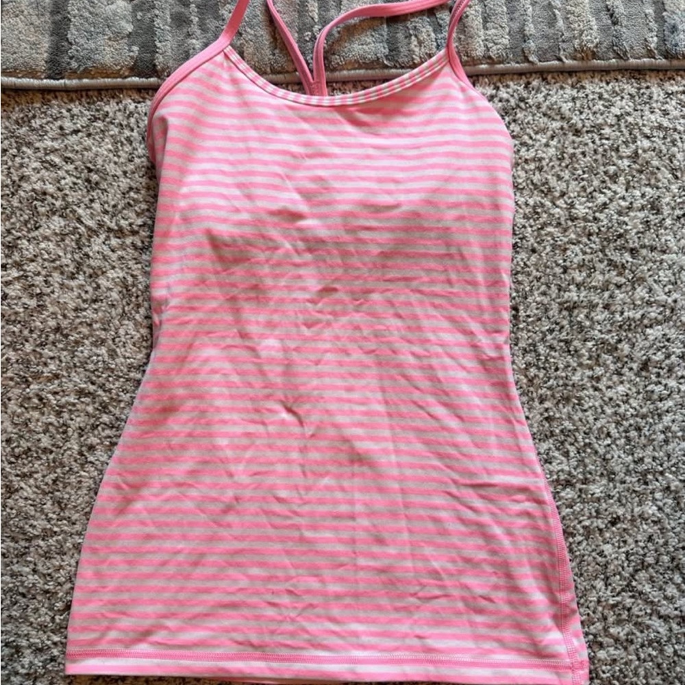 lululemon athletica Pink Striped Tank Top